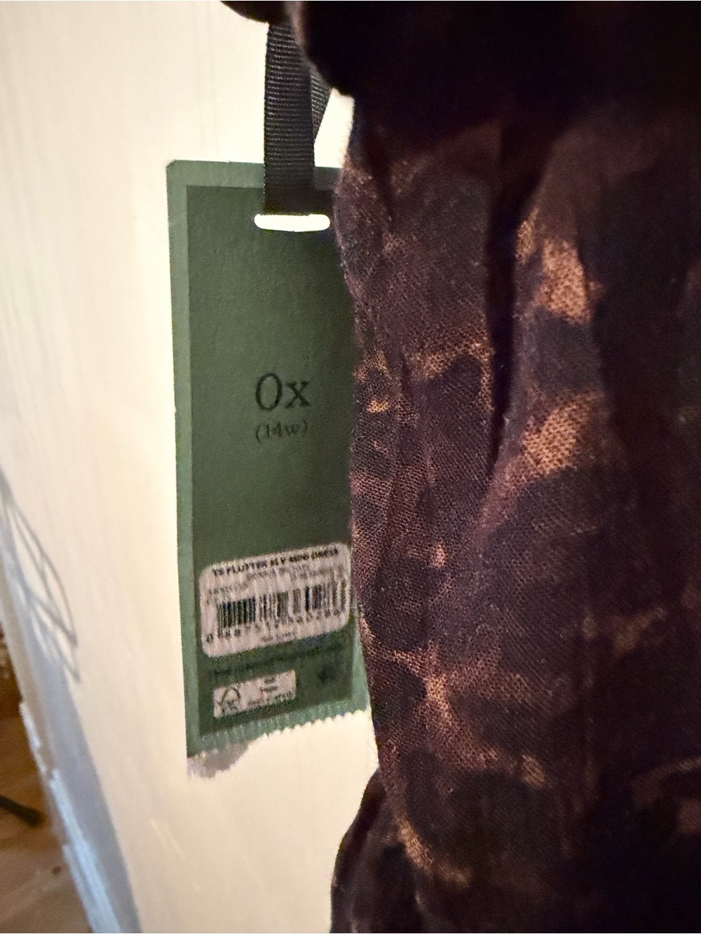 Terra and Sky Brown & Black Printed Short Sleeve Drawstring Dress NWT 0X - Picture 5 of 5